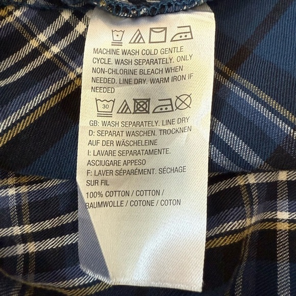 Joan Rivers Blue Plaid Long Sleeve Blouse - Picture 5 of 6